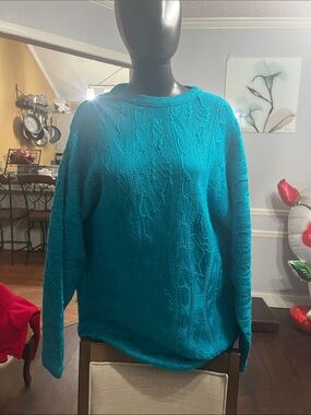 Source Unknown Teal Cable Knit Men's Sweater